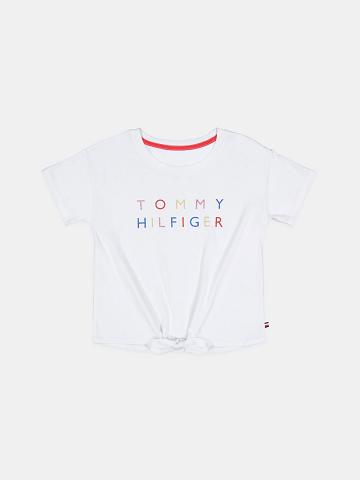 Lány Tommy Hilfiger Little Tommy Bow Póló Fehér | HU 1935ZUT